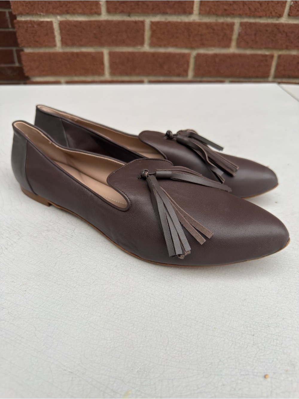 Handmad Italeau Trino Leather Tassel Loafers Brown 44/12 Old
Money Minimalist
